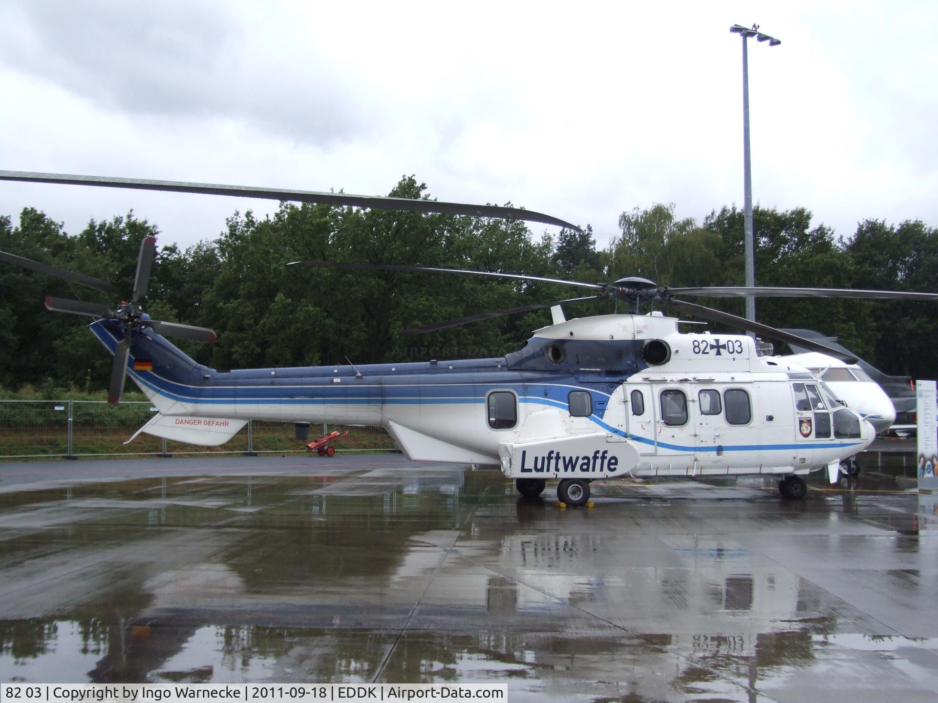 82 03, Eurocopter AS-532U2 Cougar C/N 2460, Eurocopter AS.532U2 Cougar of the Luftwaffe at the DLR 2011 air and space day on the side of Cologne airport