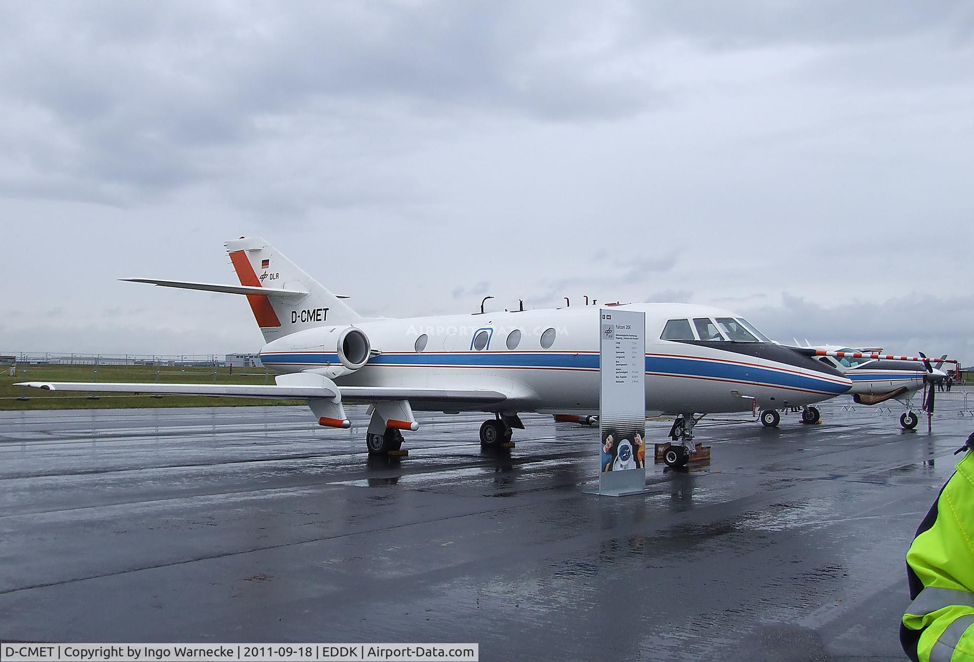 D-CMET, 1976 Dassault Falcon (Mystere) 20E-5 C/N 329, Dassault Falcon 20E-5 research aircraft of the DLR at the DLR 2011 air and space day on the side of Cologne airport