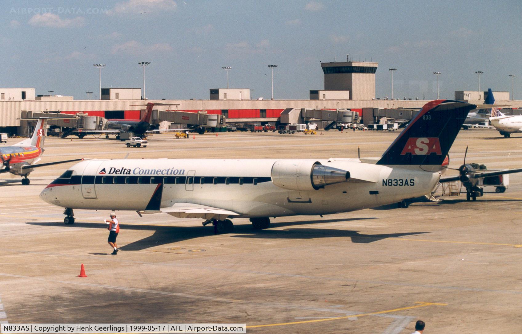 N833AS, 1998 Bombardier CRJ-200ER (CL-600-2B19) C/N 7246, ASA Delta Connection