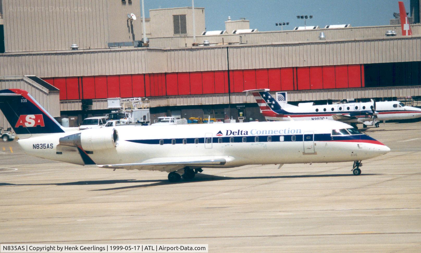 N835AS, 1998 Bombardier CRJ-200ER (CL-600-2B19) C/N 7258, ASA Delta Connection