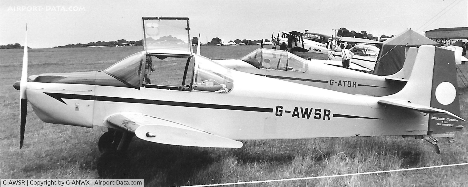 G-AWSR, 1969 Rollason Druine D-62B Condor C/N RAE/635, Biggin Hill. C1970