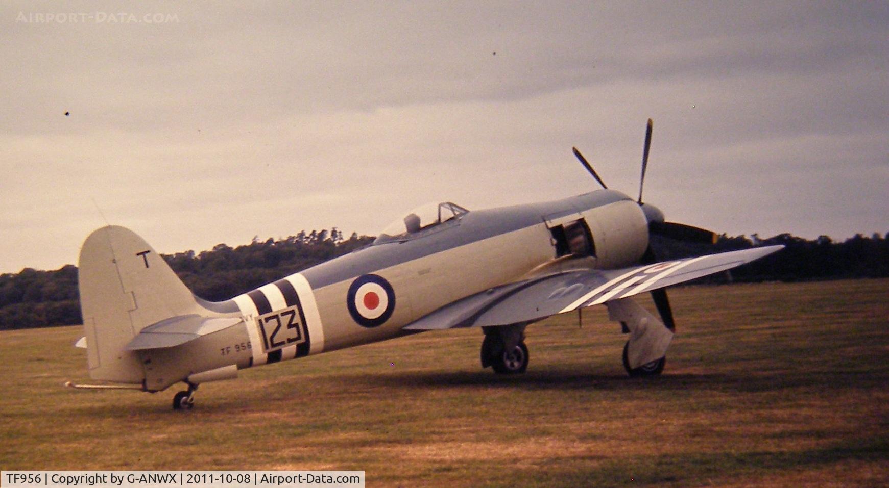 TF956, Hawker Sea Fury FB.11 C/N Not found TF956, Seen at Booker C1972