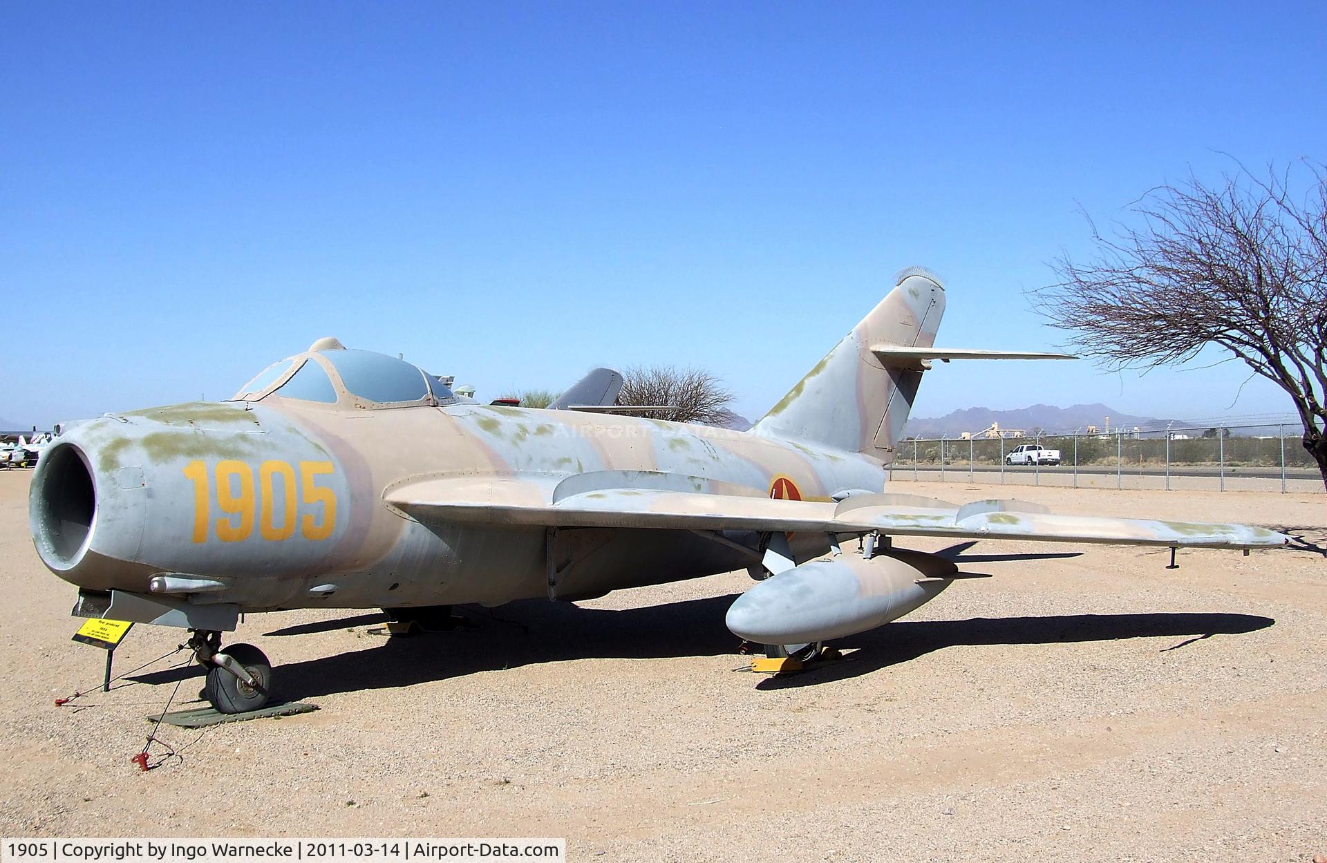 1905, Mikoyan-Gurevich MiG-17F C/N 101905, Mikoyan i Gurevich MiG-17F FRESCO-C at the Pima Air & Space Museum, Tucson AZ