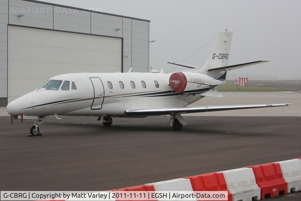 G-CBRG, 2002 Cessna 560 Citation Excel C/N 560-5266, Sat on stand at SaxonAir.
