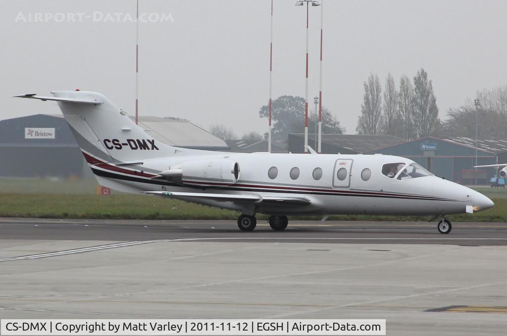 CS-DMX, 2008 Hawker Beechcraft 400A Beechjet Beechjet C/N RK-555, Taxiing under marshal at SaxonAir.