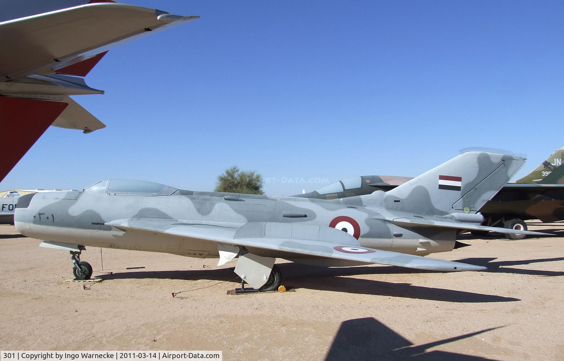 301, Shenyang J-6A (MiG-19PF) C/N Not found 301, Shenyang J-6A (Mikoyan i Gurevich MiG-19PF FARMER D) at the Pima Air & Space Museum, Tucson AZ