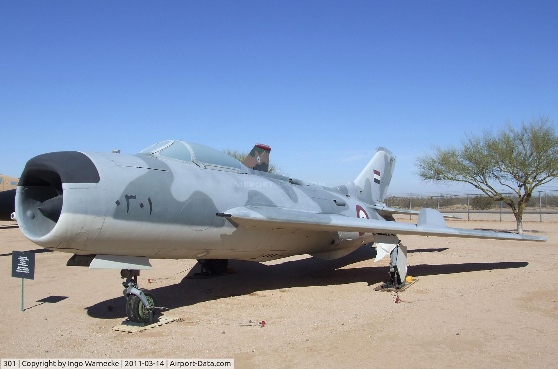 301, Shenyang J-6A (MiG-19PF) C/N Not found 301, Shenyang J-6A (Mikoyan i Gurevich MiG-19PF FARMER D) at the Pima Air & Space Museum, Tucson AZ