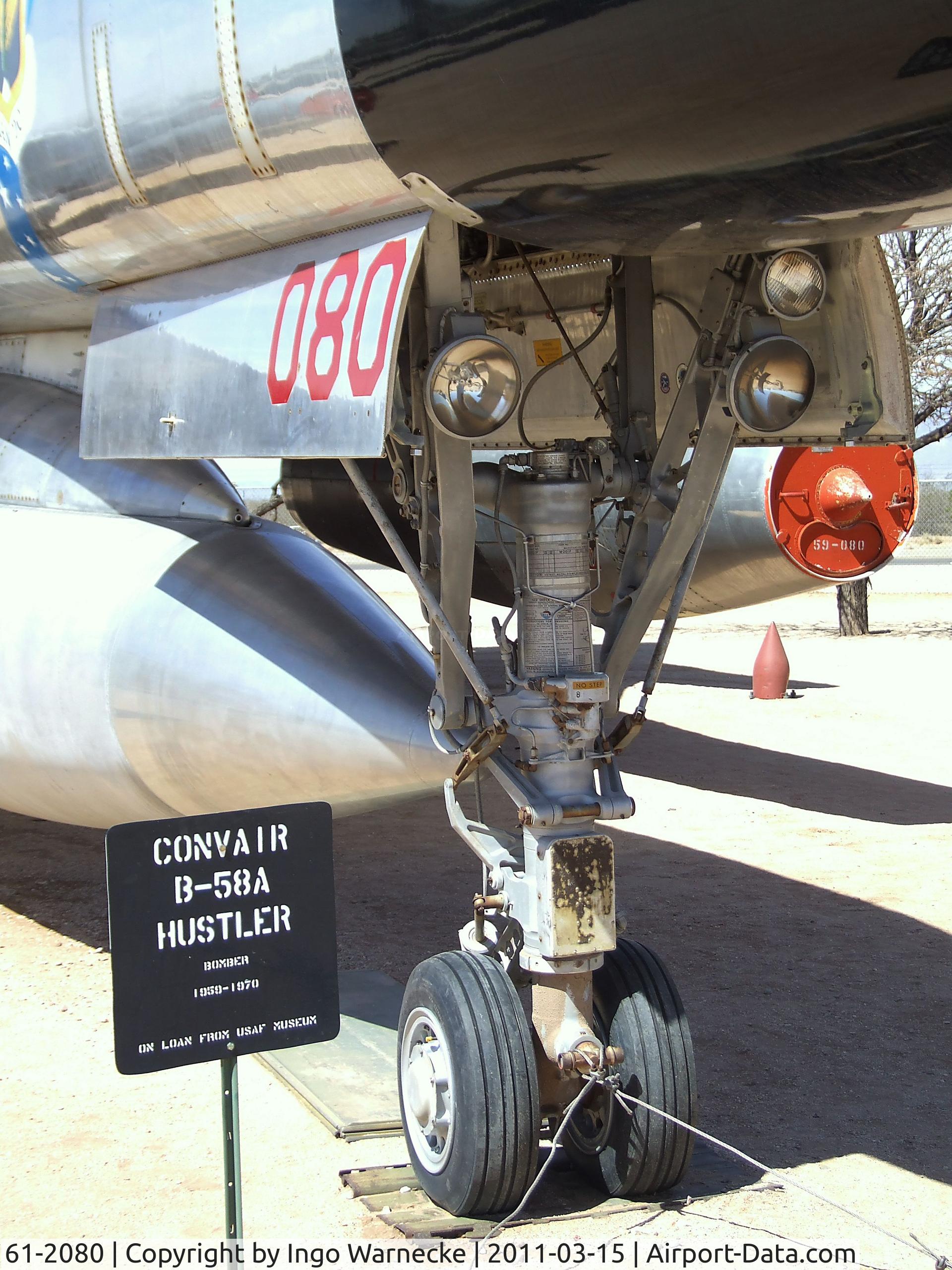 61-2080, 1961 Convair B-58A Hustler C/N 116, Convair B-58A Hustler at the Pima Air & Space Museum, Tucson AZ