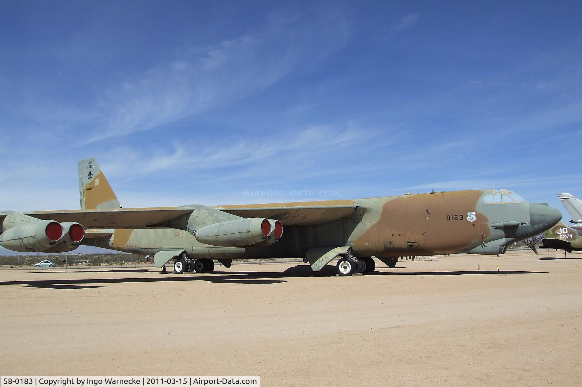 58-0183, 1958 Boeing B-52G Stratofortress C/N 464251, Boeing B-52G Stratofortress at the Pima Air & Space Museum, Tucson AZ