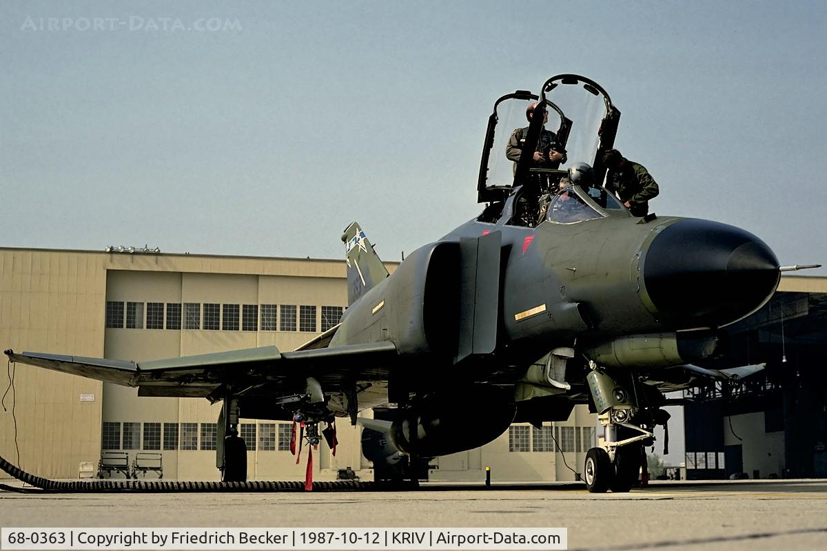 68-0363, 1968 McDonnell Douglas F-4E-37-MC C/N 3431, preparing for another training sorty from March AFB, aircraft has been transfered to Greece in 1991