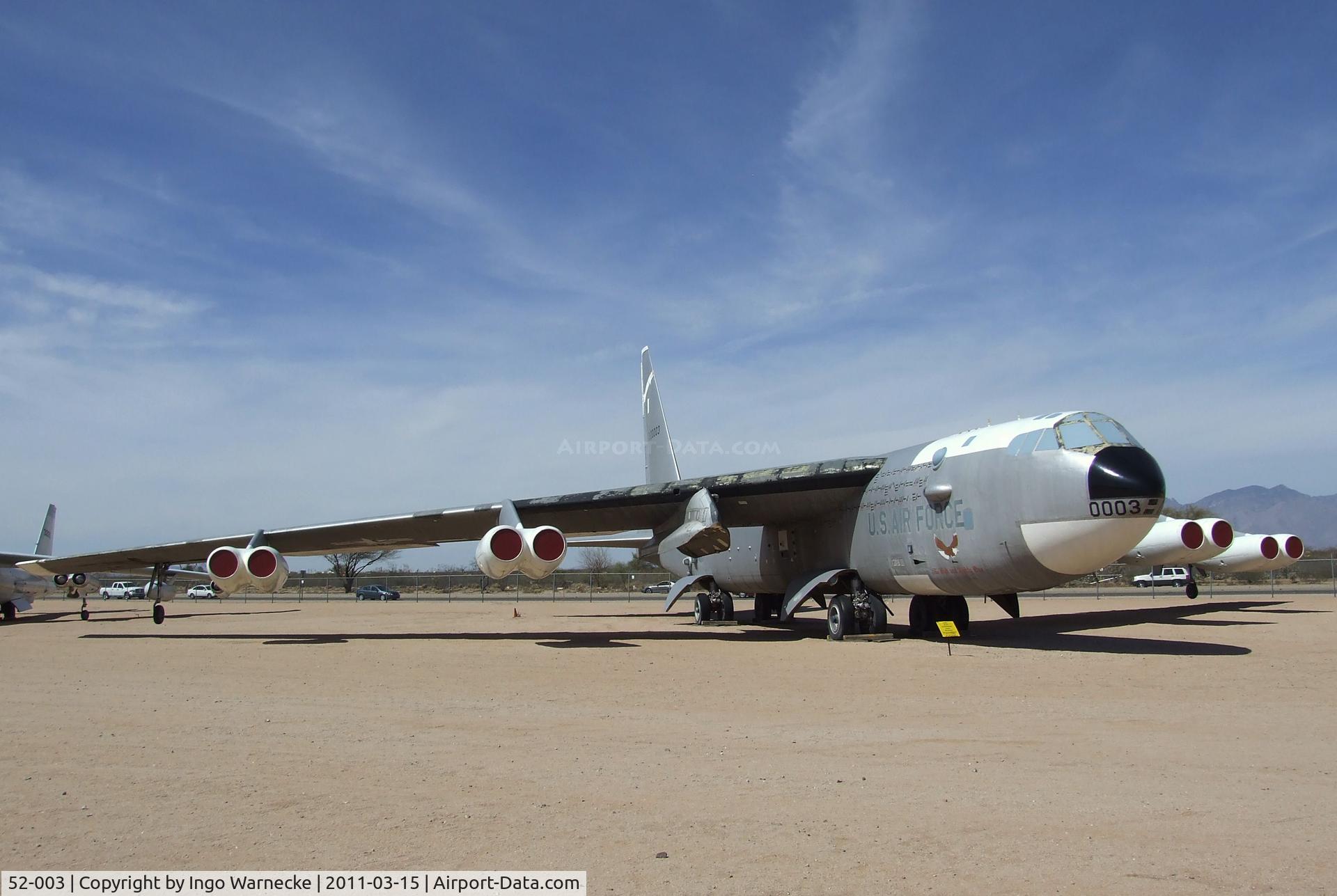 52-003, 1952 Boeing NB-52A Stratofortress C/N 16493, Boeing NB-52A Stratofortress at the Pima Air & Space Museum, Tucson AZ