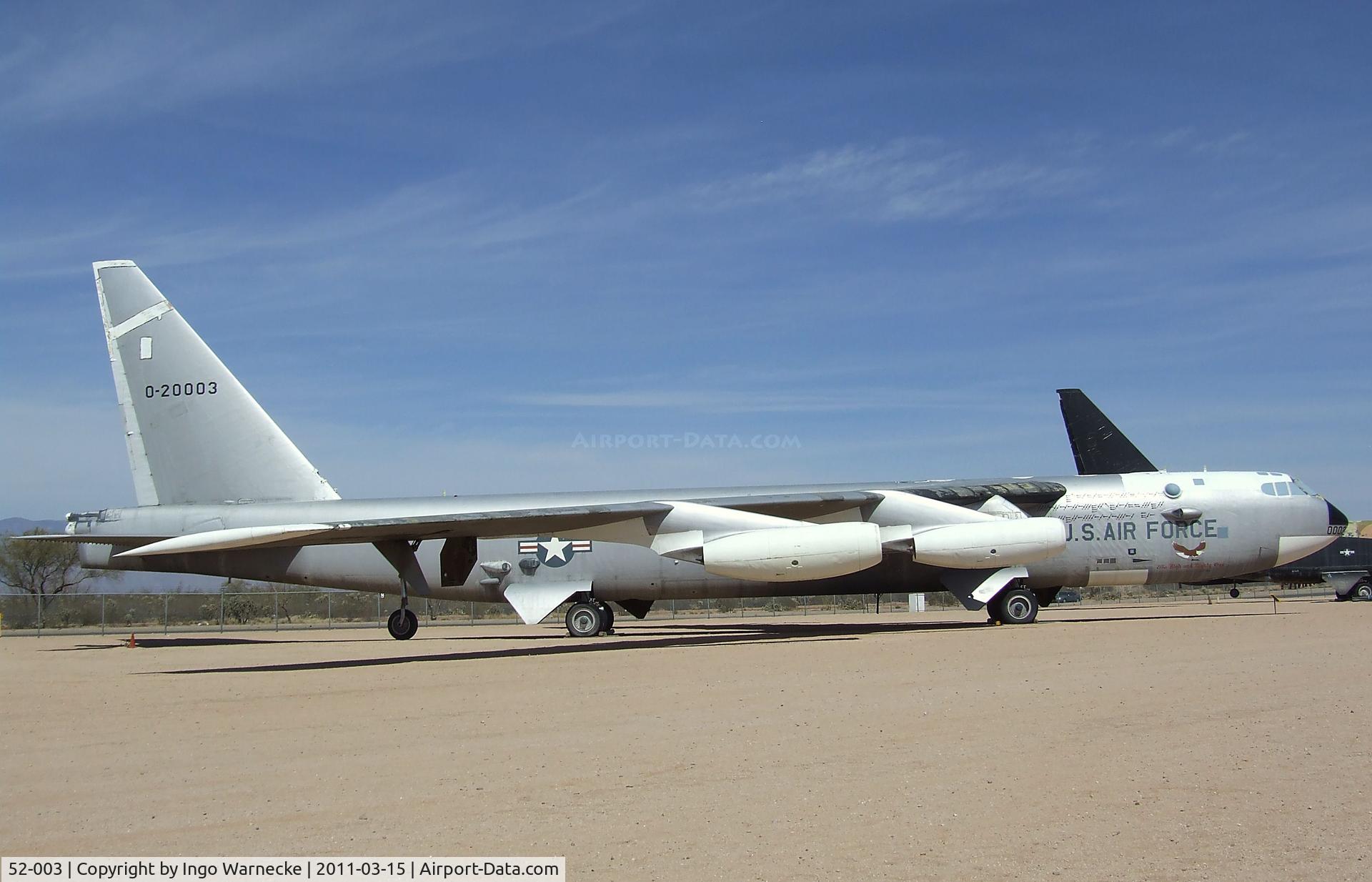 52-003, 1952 Boeing NB-52A Stratofortress C/N 16493, Boeing NB-52A Stratofortress at the Pima Air & Space Museum, Tucson AZ