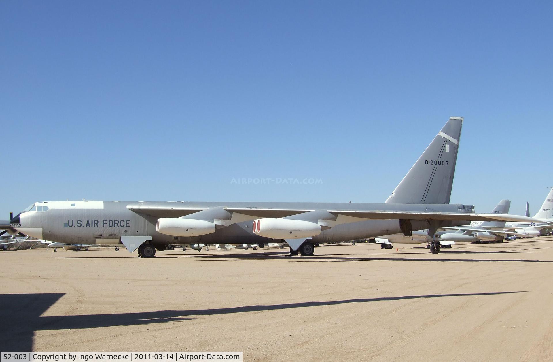 52-003, 1952 Boeing NB-52A Stratofortress C/N 16493, Boeing NB-52A Stratofortress at the Pima Air & Space Museum, Tucson AZ