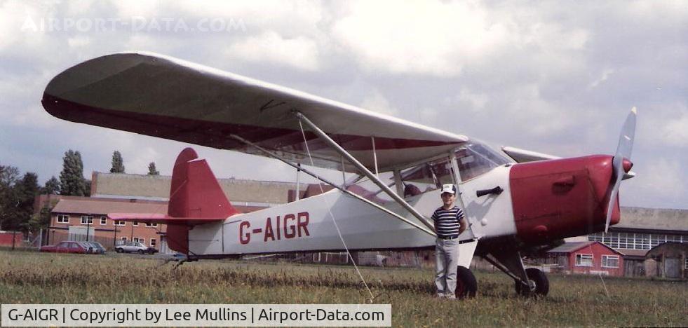 G-AIGR, 1946 Auster J-1N Alpha C/N 2172, Auster J/1N of the Kestrel Flying Club that I learnt to fly in, with my son Ryan. C1984.