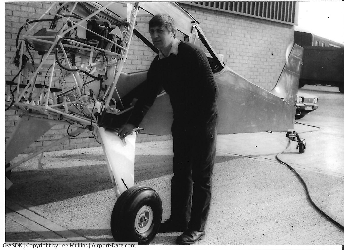 G-ASDK, 1962 Beagle A-61 Terrier 2 C/N B.702, The fuselage in red dope, prior to painting red and white. Shefford 1987.