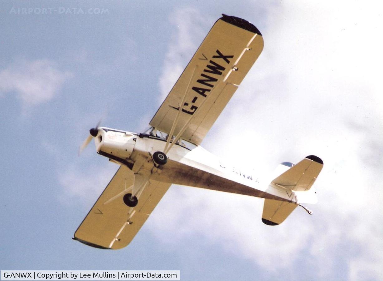 G-ANWX, 1954 Auster J-5L Aiglet Trainer C/N 3131, My Auster climbing out of Meppershall. C1990.