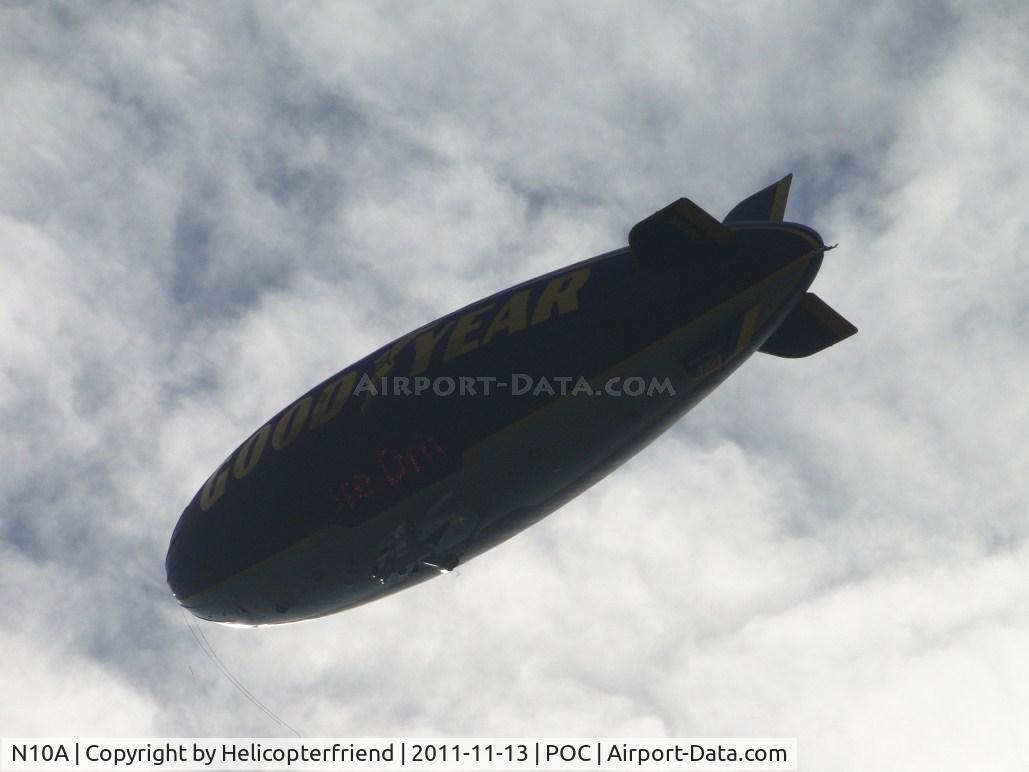 N10A, 1979 Goodyear GZ-20A C/N 4117, Handling television coverage of the Pomona Drag Races, on a dark cloudy day
