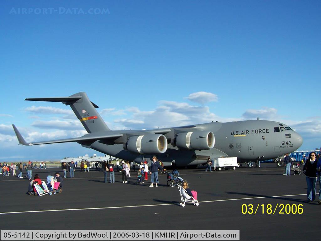 05-5142, 2005 Boeing C-17A Globemaster III C/N P-142, Static display during the Capital Airshow in Sacramento, at the former Mather Air Force base.