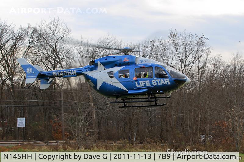 N145HH, Eurocopter-Kawasaki EC-145 (BK-117C-2) C/N 9236, Departing the scene of an accident in Ellington, CT