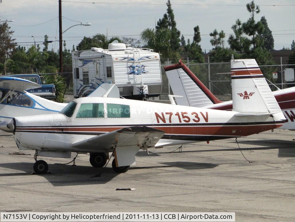 N7153V, 1974 Mooney M20C Ranger C/N 20-0040, Parked at Foothill Sales & Service area