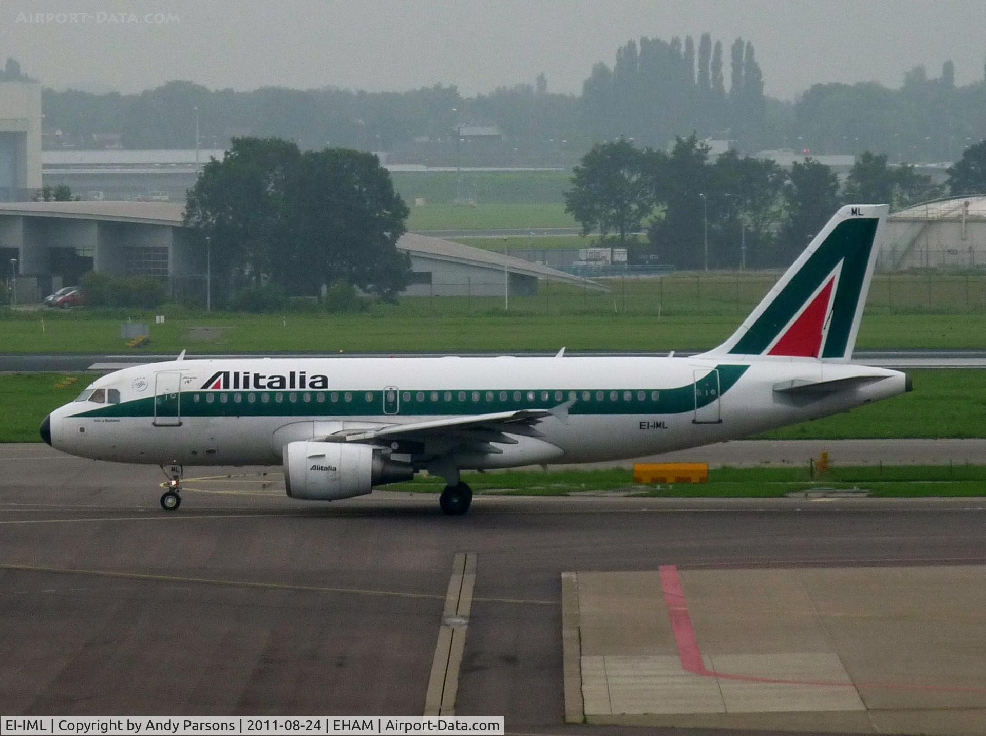 EI-IML, 2004 Airbus A319-112 C/N 2127, Taken at a very murky Amsterdam in August!!!