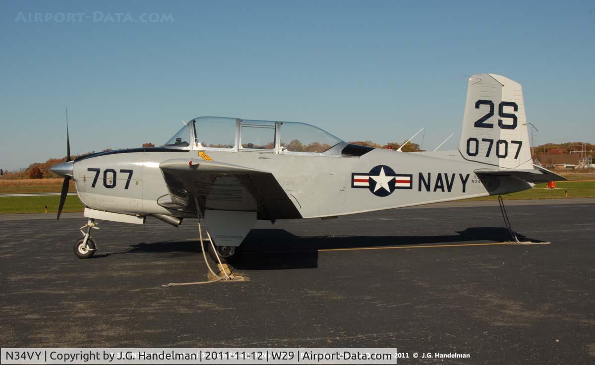 N34VY, 1955 Beech D-45 (T-34B) Mentor C/N BG-41, At Bay Bridge Airport MD