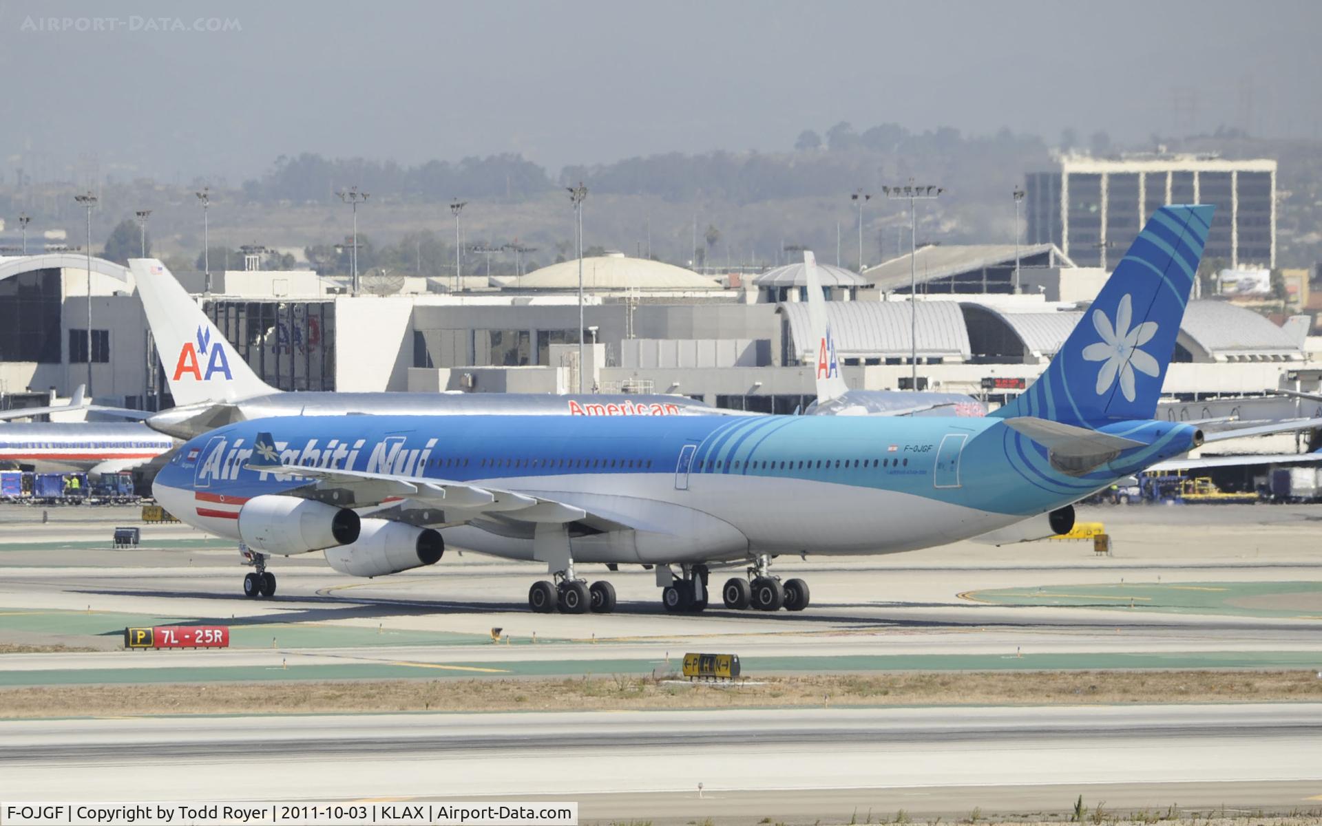 F-OJGF, 2001 Airbus A340-313 C/N 385, Arriving LAX