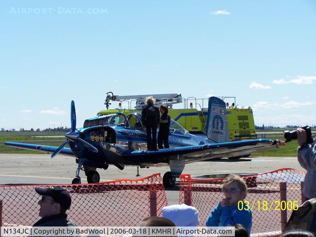 N134JC, 1955 Beech T-34-A (A45) Mentor C/N G-812, Prepping for a performance at the Capitol Airshow 2006.