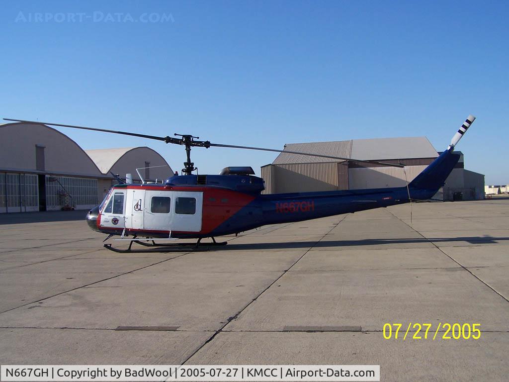 N667GH, 1969 Bell UH-1H C/N 69-15092, Transient parking at KMCC.