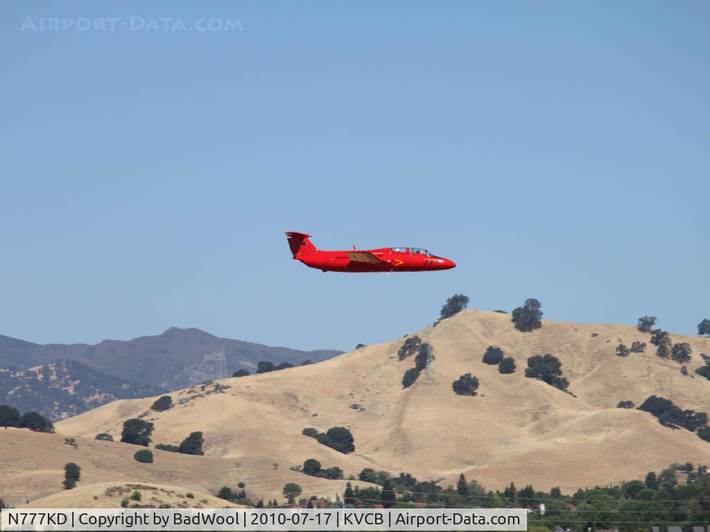 N777KD, 1971 Aero L-29 Delfin C/N 194146, Low level pass over the runway at Nut Tree airport.