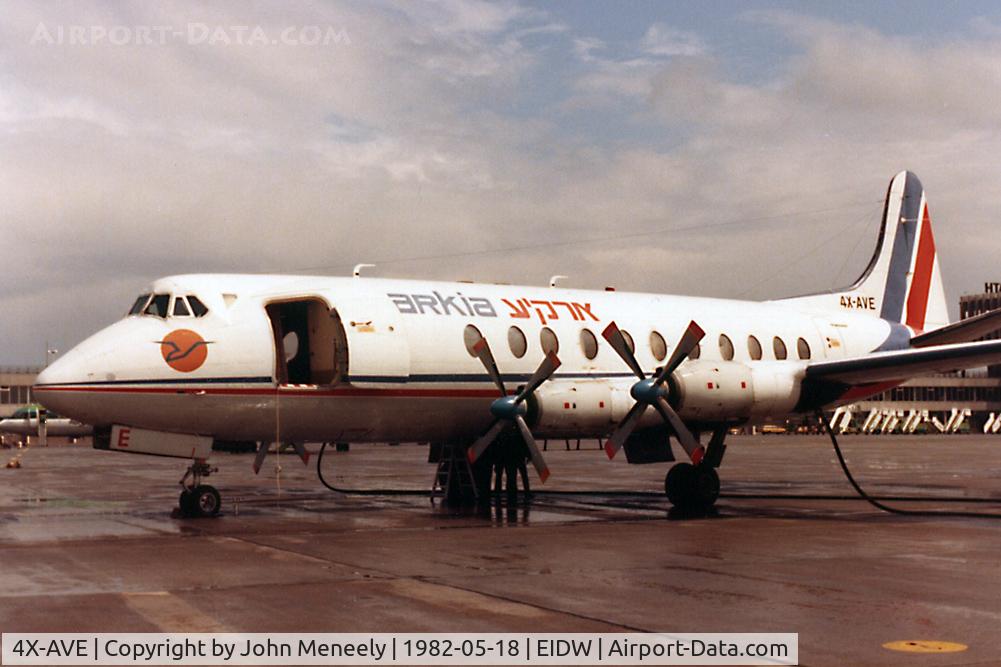 4X-AVE, 1959 Vickers Viscount 831 C/N 403, Fuel-stop at Dublin on ferry flight from Israel to Arizona