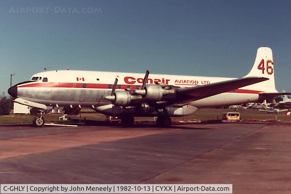 C-GHLY, 1958 Douglas DC-6B (C-118) C/N 45501, scanned from a print