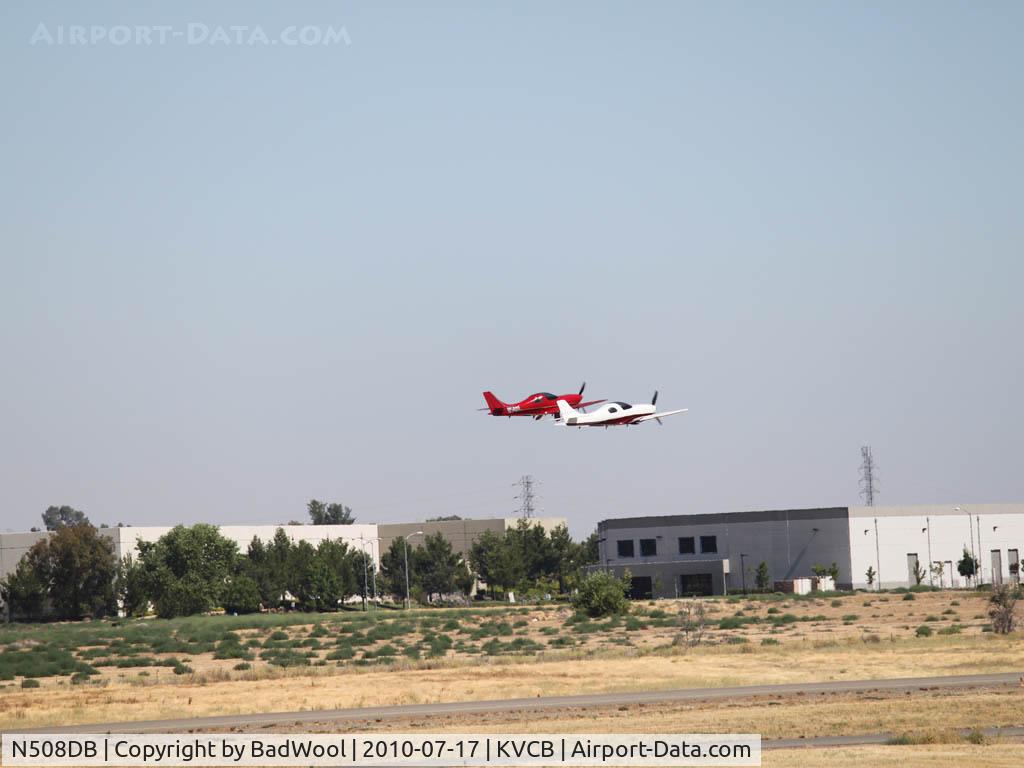 N508DB, 2004 Lancair Legacy C/N L2K-198, Formation flight with N54NE at Nut Tree airport.