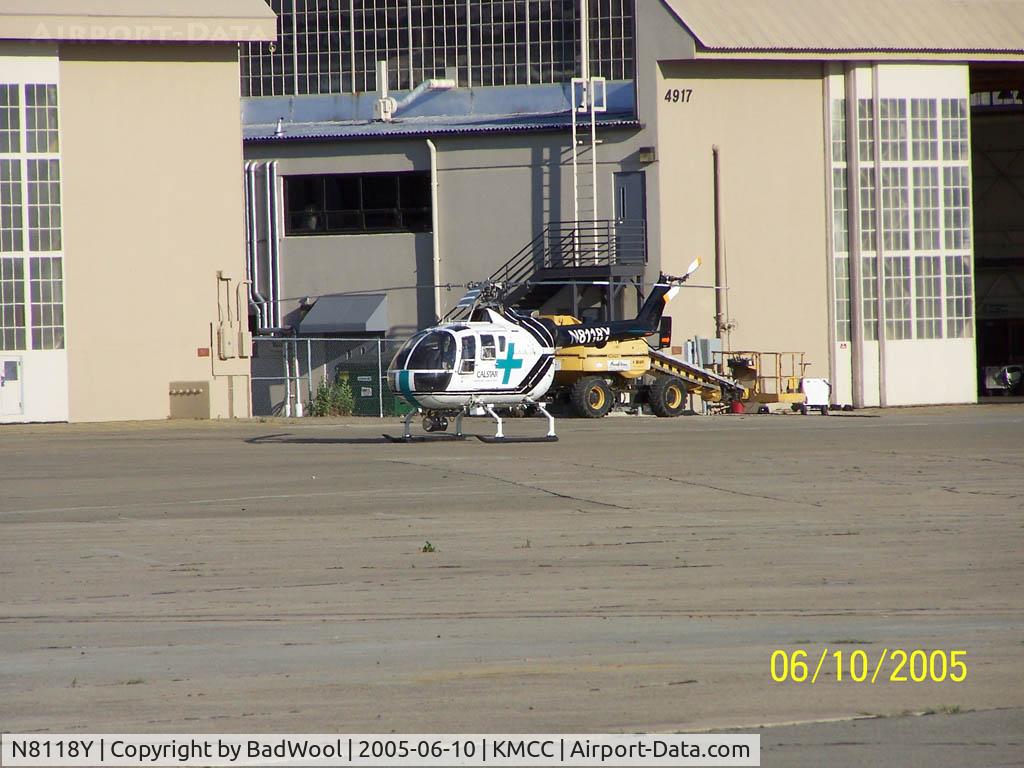 N8118Y, 1989 MBB Bo-105LS-A3 C/N 2017, Calstar helo sitting on the tarmac at KMCC.
