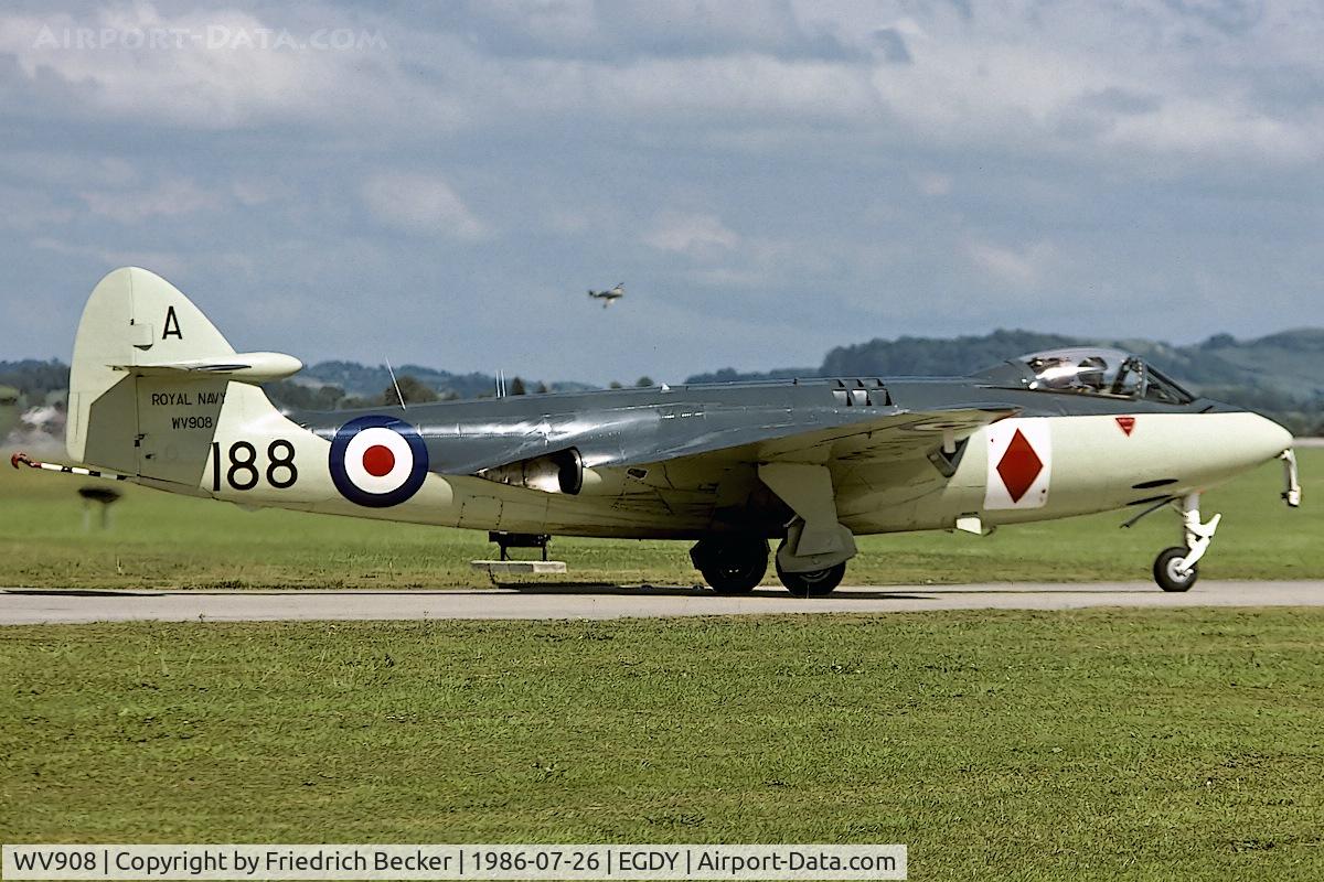 WV908, 1954 Hawker Sea Hawk FGA.6 C/N 6123, taxying back to the flightline
