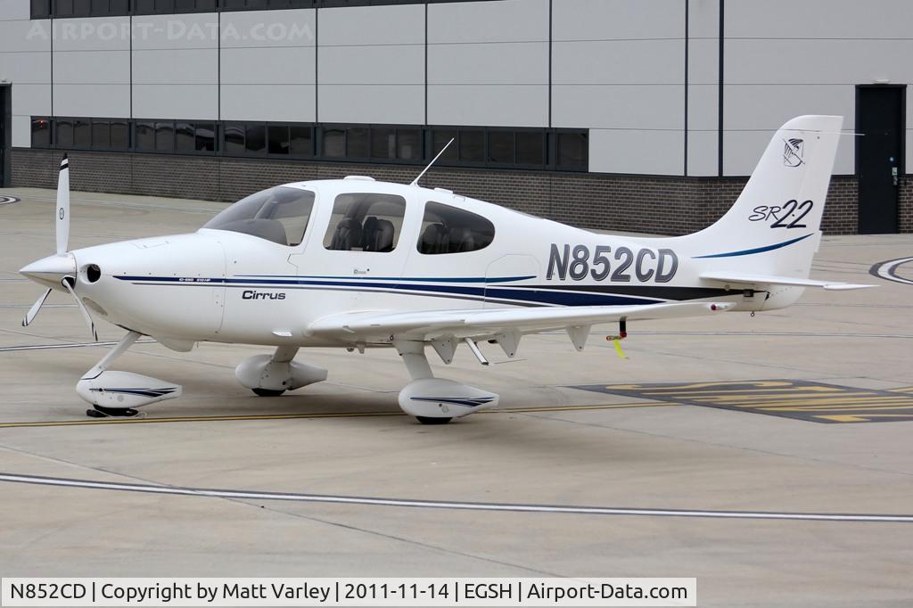 N852CD, 2002 Cirrus SR22 C/N 0219, Sat on stand at SaxonAir.