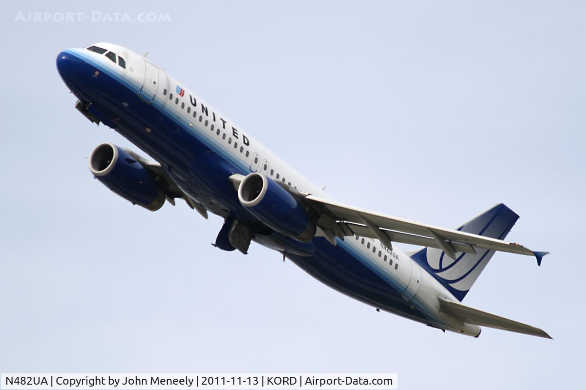 N482UA, 2001 Airbus A320-232 C/N 1584, Left turn after departure from 22L