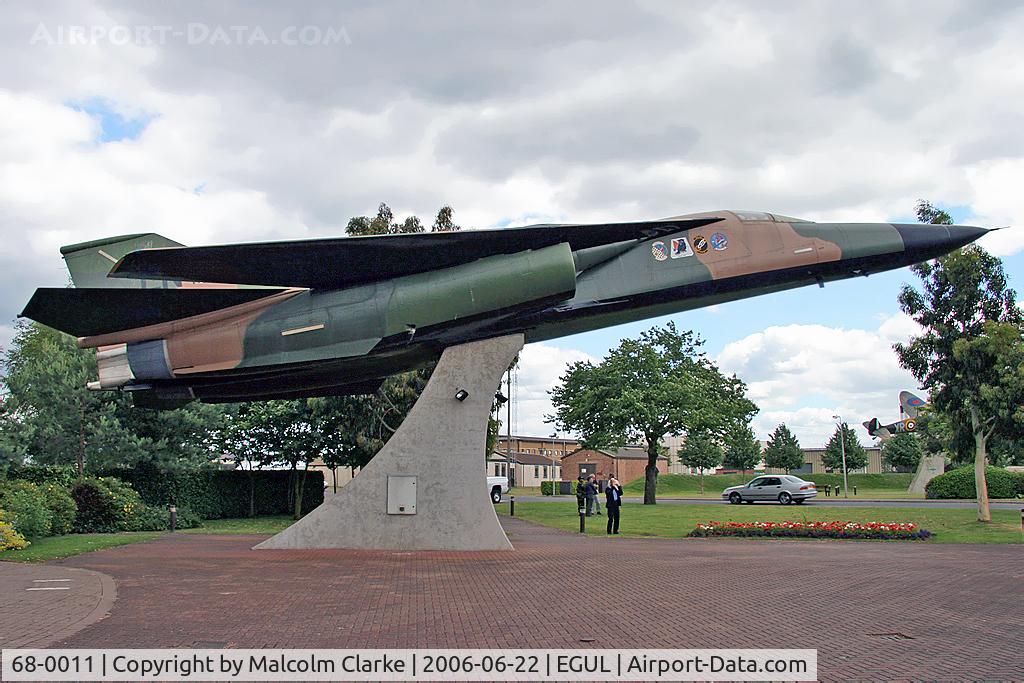 68-0011, 1968 General Dynamics F-111E Aardvark C/N A1-180, GD F-111E Aardvark 70-0389 / LN. Actually F-111E 68-0011 cn180 but marked in memory of the two crew members whose 48TFW aircraft was lost during operation El Dorado Canyon against Libya on April 15th 1986. Seen in the Commemorative Area at RAF Lakenheath.