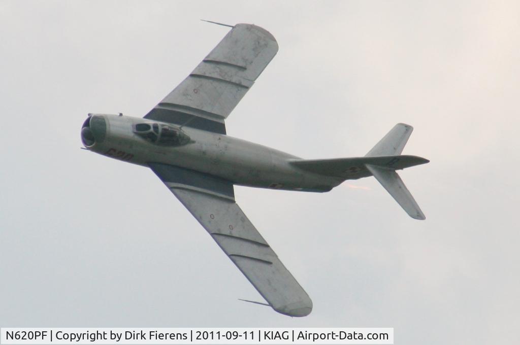 N620PF, 1960 PZL-Mielec Lim-5 (MiG-17F) C/N 1D0620, Piloted by Mike Ball doing a fly over.