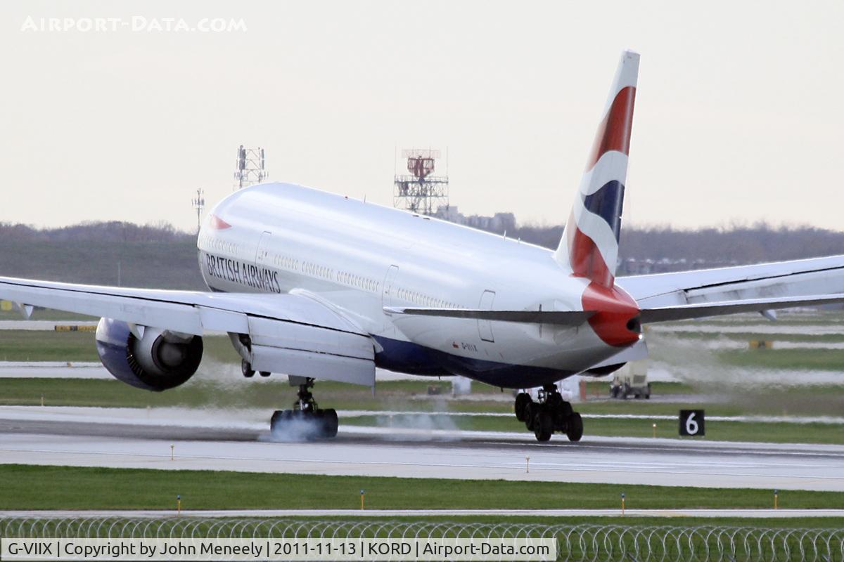 G-VIIX, 1999 Boeing 777-236 C/N 29966, Welcome to Chicago - just touched down on 22R