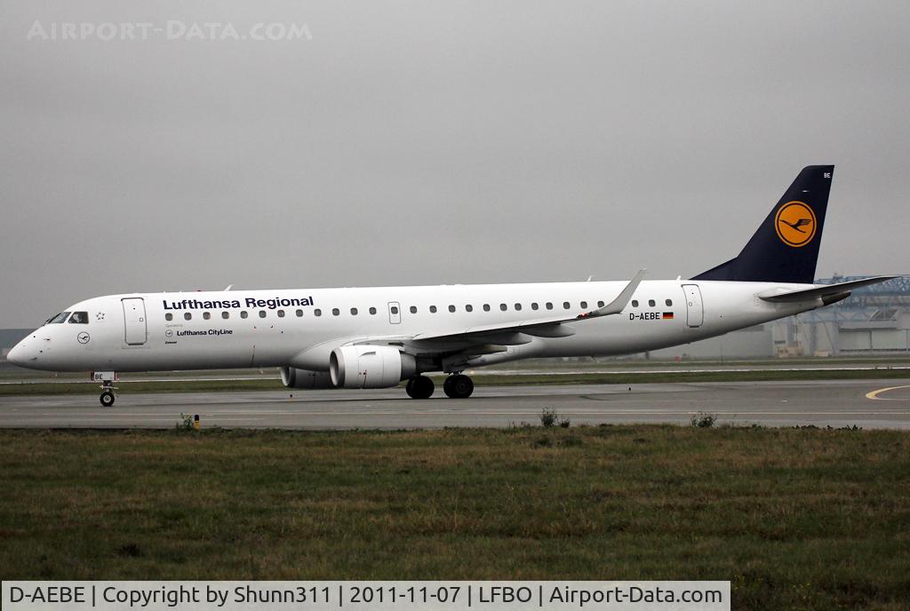 D-AEBE, 2010 Embraer 195LR (ERJ-190-200LR) C/N 19000350, Taxiing to the Terminal...