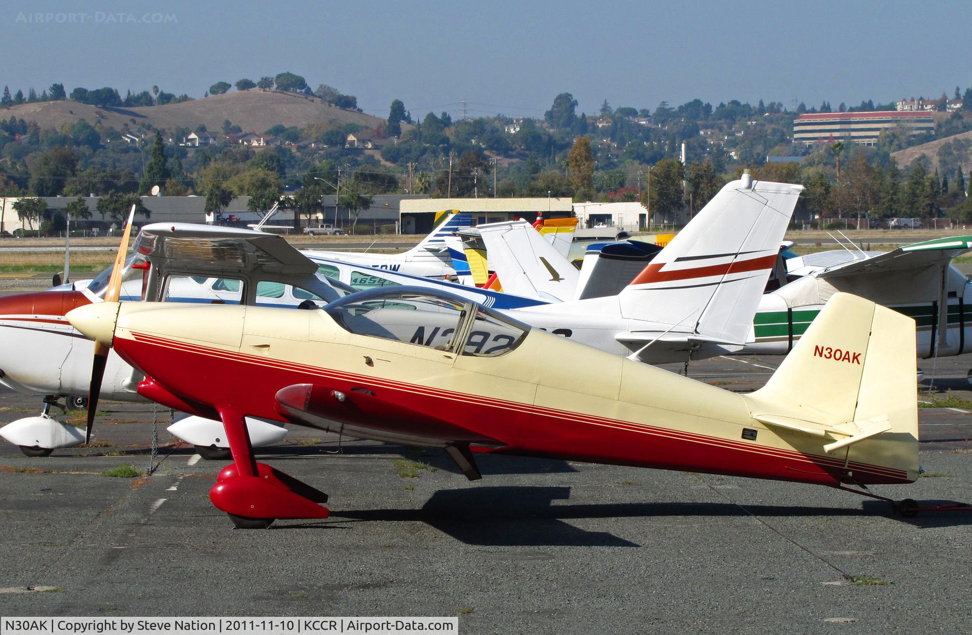 N30AK, 1996 Vans RV-6 C/N 21153, 1996 R + S Swanson RV-6 back home at Buchanan Field (Concord), CA. I photographed her at Napa County Airport an hour earlier!