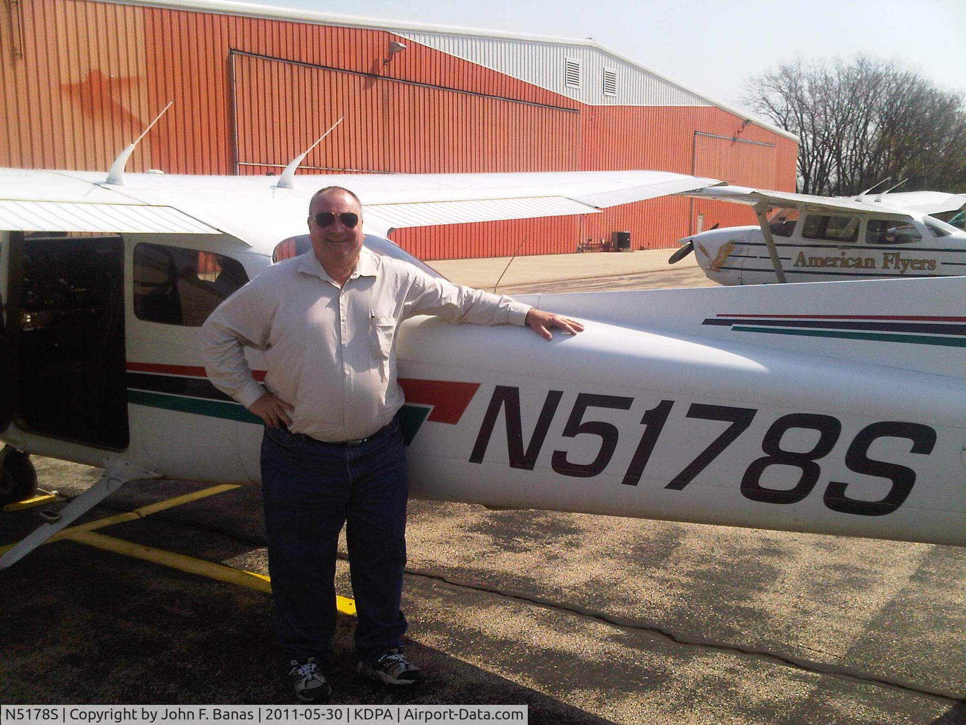 N5178S, 2002 Cessna 172R C/N 17281097, Now owned by American Flyers and based at KDPA.  Me and N5178S at KDPA, my first flght in 24 years.  Great plane -- handles so smoothly.