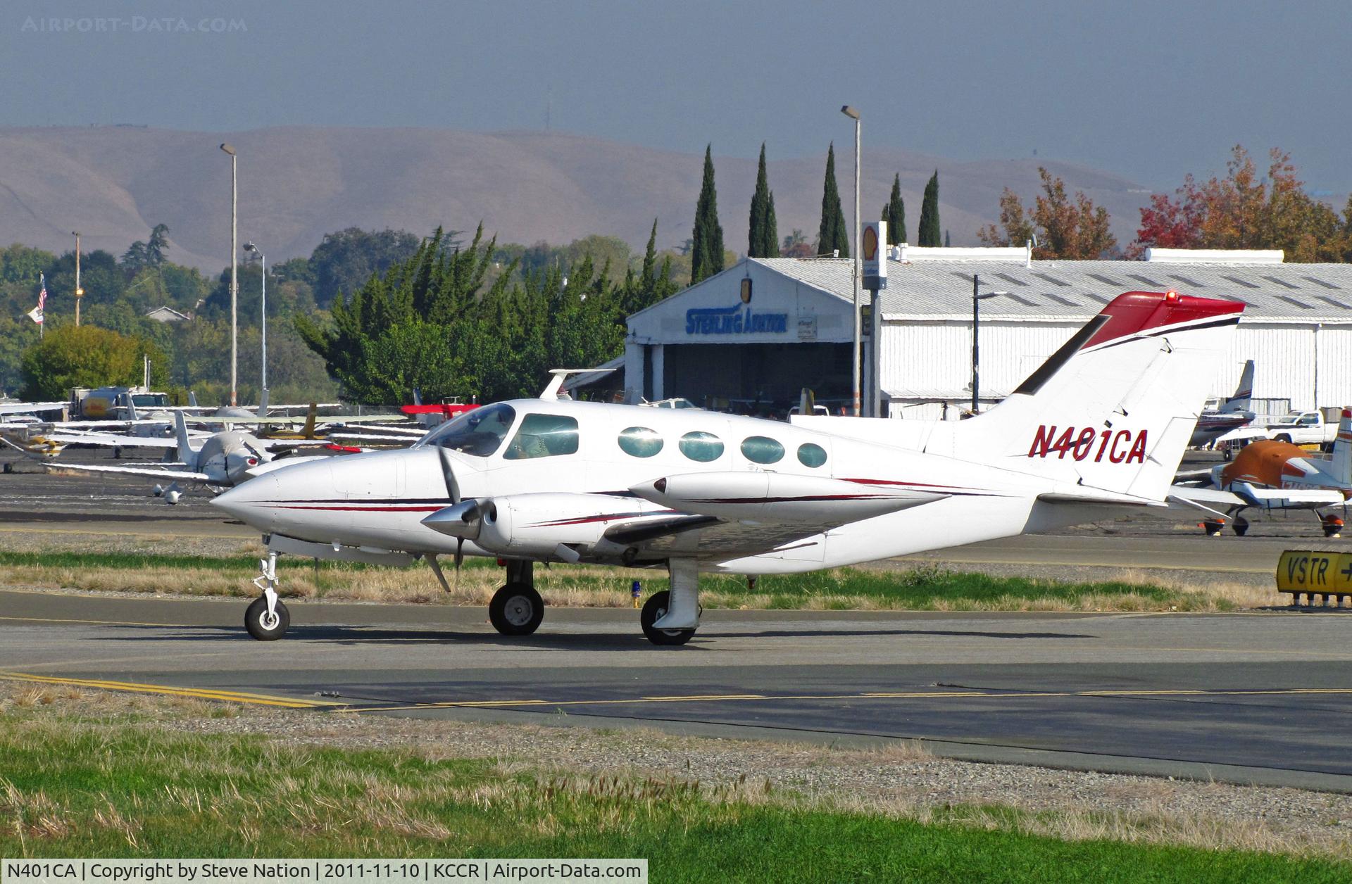 N401CA, 1969 Cessna 401A C/N 401A-0025, N401CA LLC, Alamo, CA 1969 Cessna 401A taxying at KCCR