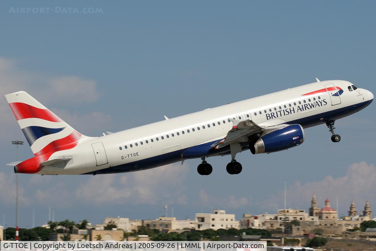 G-TTOE, 2002 Airbus A320-232 C/N 1754, take off