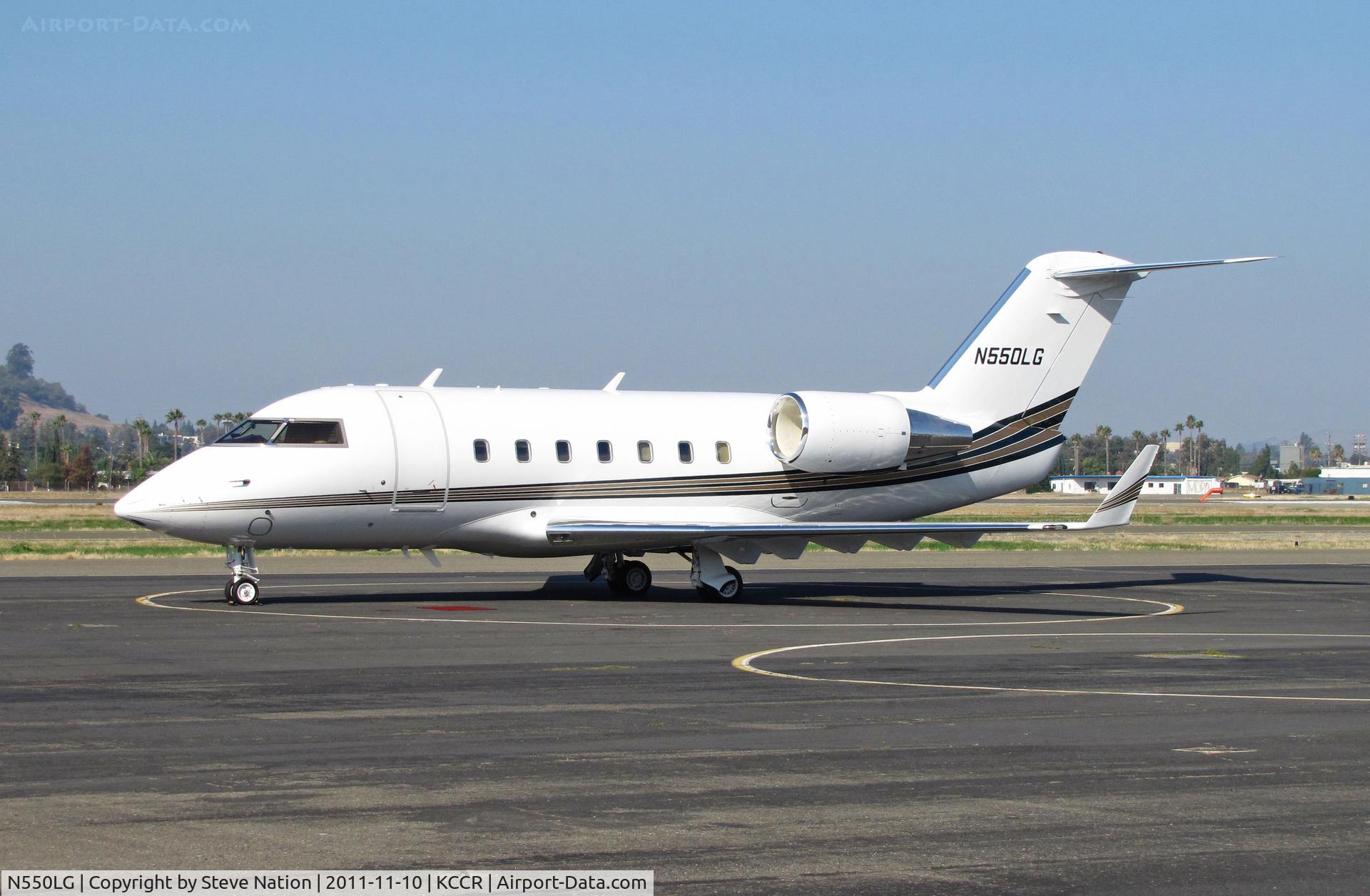 N550LG, 1993 Canadair Challenger 601-3A (CL-600-2B16) C/N 5127, TSA Stores (The Sports Authority), Inc. (Englewood, CO) 1993 Canadair CL-600-2B16 (with winglets) on PSA ramp at Buchanan Field (Concord), CA