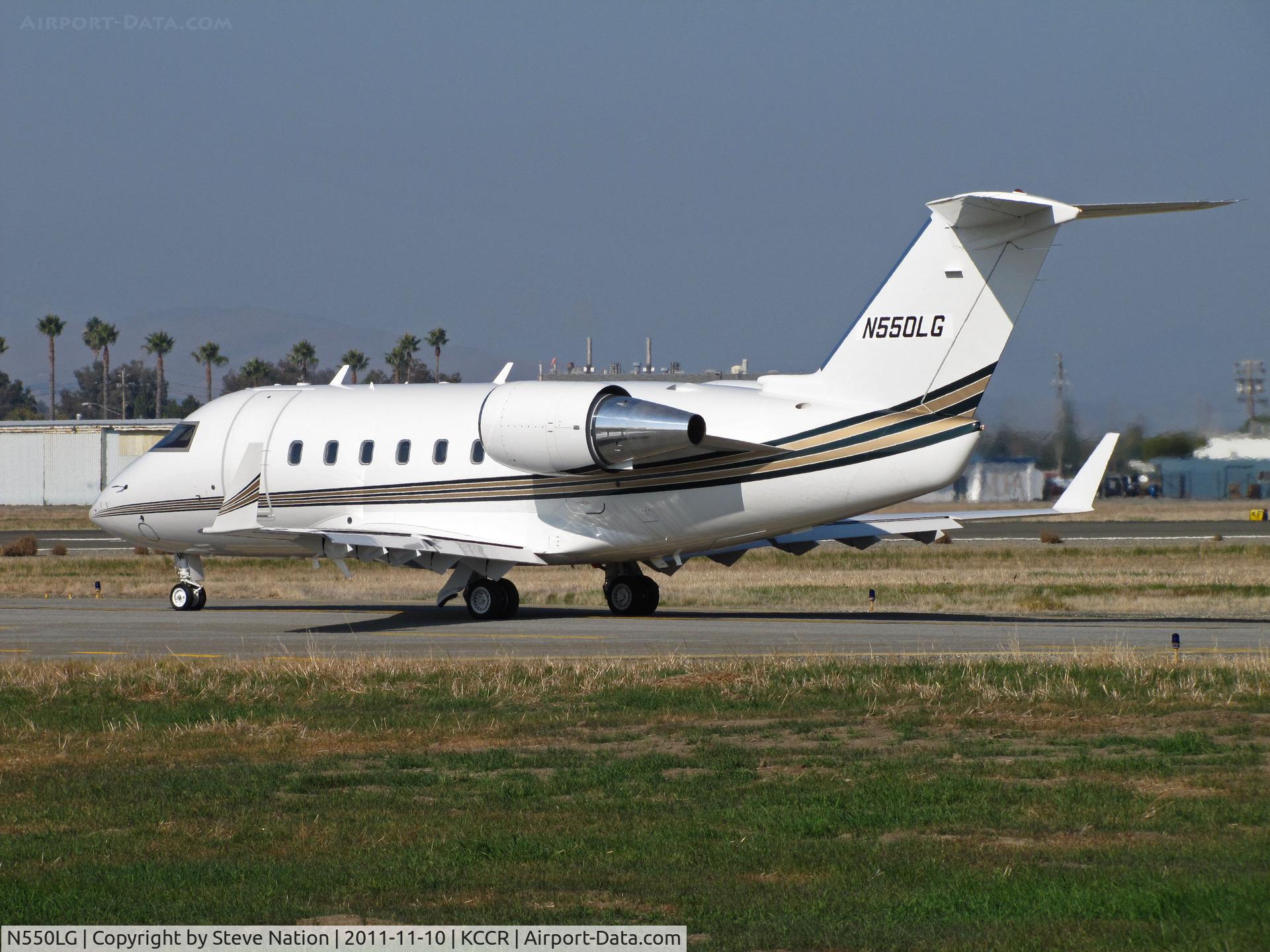 N550LG, 1993 Canadair Challenger 601-3A (CL-600-2B16) C/N 5127, TSA Stores (The Sports Authority), Inc. (Englewood, CO) 1993 Canadair CL-600-2B16 (with winglets) taxying for flight home at Buchanan Field (Concord), CA