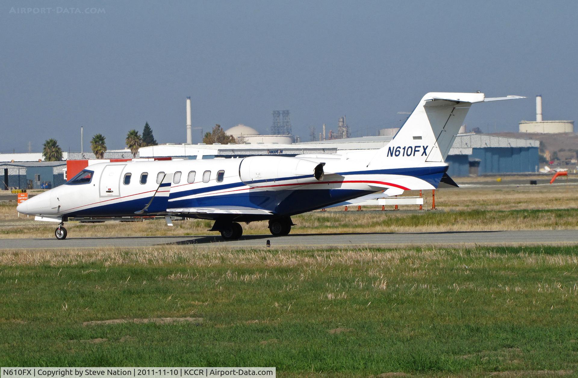 N610FX, 2005 Learjet 45 C/N 45-2027, Flexjets 2005 Learjet 45 @ Concord, CA taxis to RWY 1L for flight to KJAC (Jackson Hole, WY)