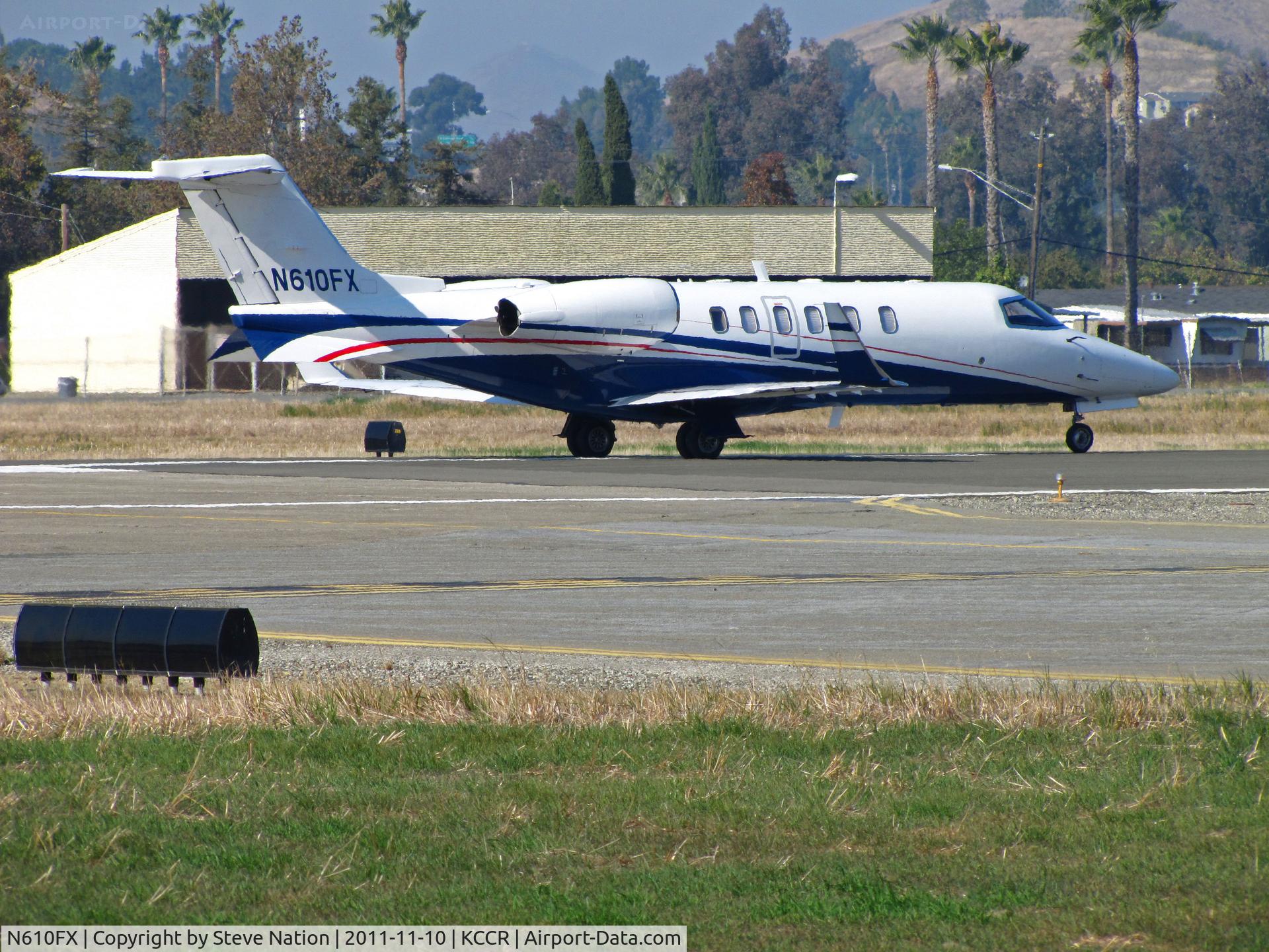 N610FX, 2005 Learjet 45 C/N 45-2027, Flexjets 2005 Learjet 45 @ Concord, CA rolling on RWY 1L for flight to KJAC (Jackson Hole, WY)
