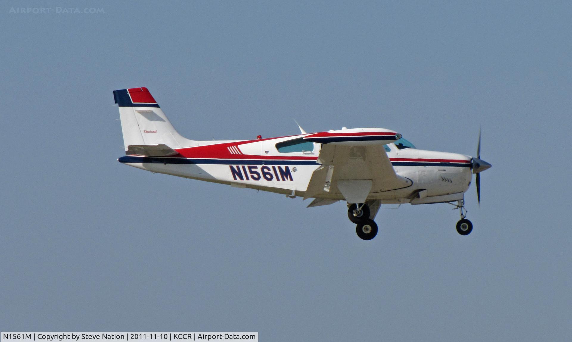 N1561M, 1989 Beech F33A Bonanza C/N CE-1374, Locally-based Badger Air 1989 Beech F33A on approach to RWY 1L @ Concord, CA